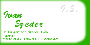 ivan szeder business card